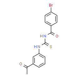 ChemSpider 2D Image | 1-(3-acetylphenyl)-3-(4-bromobenzoyl)thiourea | C16H13BrN2O2S