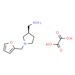 ChemSpider 2D Image | 1-[(3R)-1-(2-Furylmethyl)-3-pyrrolidinyl]methanamine ethanedioate (1:1) | C12H18N2O5