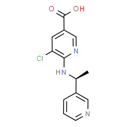 ChemSpider 2D Image | 5-Chloro-6-{[(1S)-1-(3-pyridinyl)ethyl]amino}nicotinic acid | C13H12ClN3O2