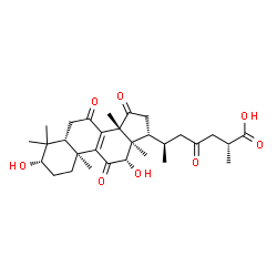 ChemSpider 2D Image | (3beta,12beta,25R)-3,12-Dihydroxy-7,11,15,23-tetraoxolanost-8-en-26-oic acid | C30H42O8