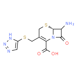 ChemSpider 2D Image | (6R)-7-Amino-8-oxo-3-[(1H-1,2,3-triazol-5-ylsulfanyl)methyl]-5-thia-1-azabicyclo[4.2.0]oct-2-ene-2-carboxylic acid | C10H11N5O3S2