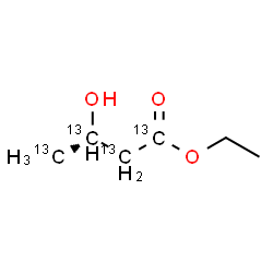 ChemSpider 2D Image | Ethyl (3S)-3-hydroxy(~13~C_4_)butanoate | C213C4H12O3