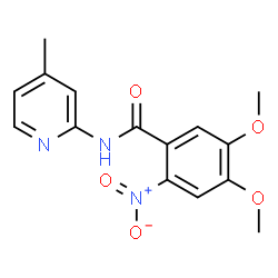 ChemSpider 2D Image | benzamide, 4,5-dimethoxy-N-(4-methyl-2-pyridinyl)-2-nitro- | C15H15N3O5