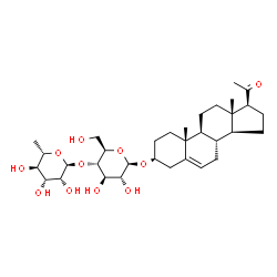 ChemSpider 2D Image | (3beta)-20-Oxopregn-5-en-3-yl 4-O-(6-deoxy-alpha-L-mannopyranosyl)-beta-D-glucopyranoside | C33H52O11