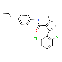 ChemSpider 2D Image | 3-(2,6-Dichlorophenyl)-N-(4-ethoxyphenyl)-5-methyl-1,2-oxazole-4-carboxamide | C19H16Cl2N2O3