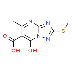 ChemSpider 2D Image | 7-Hydroxy-5-methyl-2-(methylthio)-1,2,4-triazolo(1,5-a)pyrimidine-6-carboxylic acid | C8H8N4O3S