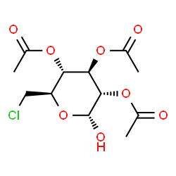 ChemSpider 2D Image | 2,3,4-Tri-O-acetyl-6-chloro-6-deoxy-alpha-L-glucopyranose | C12H17ClO8