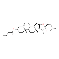 ChemSpider 2D Image | (3beta,8alpha,9beta,10alpha,13alpha,14beta,16S,17beta,20R,22S,25S)-Spirost-5-en-3-yl butyrate | C31H48O4