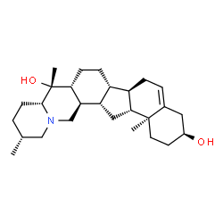 ChemSpider 2D Image | (3beta,8alpha,9beta,10alpha,12beta,13alpha,14beta,17beta,20beta,22beta,25alpha)-Cev-5-ene-3,20-diol | C27H43NO2