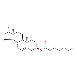 ChemSpider 2D Image | (3alpha,8alpha,9beta,10alpha,13alpha,14beta)-17-Oxoandrost-5-en-3-yl heptanoate | C26H40O3