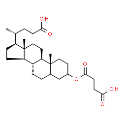 ChemSpider 2D Image | (8alpha,9beta,10alpha,13alpha,14beta,17alpha)-3-[(3-Carboxypropanoyl)oxy]cholan-24-oic acid | C28H44O6