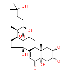 ChemSpider 2D Image | (2beta,3beta,5beta,9beta,10alpha,17alpha,22R)-2,3,5,14,20,22,25-Heptahydroxycholest-7-en-6-one | C27H44O8
