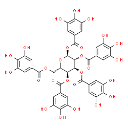 ChemSpider 2D Image | 1,2,3,4,6-Pentakis-O-(3,4,5-trihydroxybenzoyl)-alpha-L-altropyranose | C41H32O26