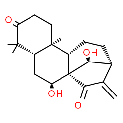 ChemSpider 2D Image | (5beta,7alpha,9beta,10alpha,14R)-7,14-Dihydroxykaur-16-ene-3,15-dione | C20H28O4