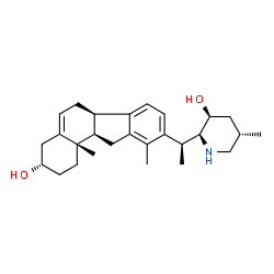 ChemSpider 2D Image | (3beta,9beta,10alpha,23S)-14,15,16,17-Tetradehydroveratraman-3,23-diol | C27H39NO2