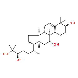 ChemSpider 2D Image | (1S,4R,9alpha,11alpha,17alpha,24R)-9,10,14-Trimethyl-4,9-cyclo-9,10-secocholest-5-ene-1,11,24,25-tetrol | C30H52O4
