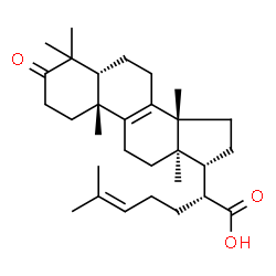 ChemSpider 2D Image | (10alpha)-3-Oxolanosta-8,24-dien-21-oic acid | C30H46O3