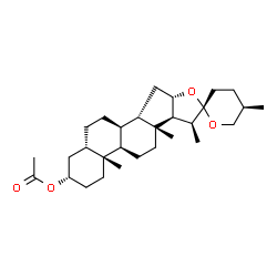 ChemSpider 2D Image | (3beta,5alpha,9beta,10alpha,13alpha,17beta,22S,25R)-Spirostan-3-yl acetate | C29H46O4