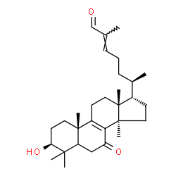 ChemSpider 2D Image | (3beta,5xi,17alpha,24E)-3-Hydroxy-7-oxolanosta-8,24-dien-26-al | C30H46O3