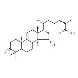 ChemSpider 2D Image | (5xi,10alpha,15alpha,17alpha,24Z)-15-Hydroxy-3-oxolanosta-7,9(11),24-trien-26-oic acid | C30H44O4