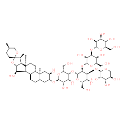 ChemSpider 2D Image | (2alpha,3beta,14beta,15alpha,17beta,22S,25R)-2,15-Dihydroxyspirostan-3-yl alpha-D-lyxopyranosyl-(1->3)-[alpha-D-mannopyranosyl-(1->3)-alpha-D-talopyranosyl-(1->2)]-alpha-D-mannopyranosyl-(1->4)-alpha-
D-talopyranoside | C56H92O29
