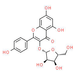ChemSpider 2D Image | 5,7-Dihydroxy-2-(4-hydroxyphenyl)-4-oxo-4H-chromen-3-yl beta-D-ribofuranoside | C20H18O10