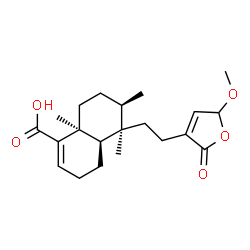 ChemSpider 2D Image | (4aR,5R,6R,8aS)-5-[2-(5-Methoxy-2-oxo-2,5-dihydro-3-furanyl)ethyl]-5,6,8a-trimethyl-3,4,4a,5,6,7,8,8a-octahydro-1-naphthalenecarboxylic acid | C21H30O5