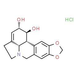 ChemSpider 2D Image | (1S,2S,12bR,12cS)-2,4,5,7,12b,12c-Hexahydro-1H-[1,3]dioxolo[4,5-j]pyrrolo[3,2,1-de]phenanthridine-1,2-diol hydrochloride (1:1) | C16H18ClNO4