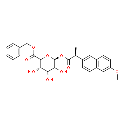 ChemSpider 2D Image | Benzyl 1-O-[(2S)-2-(6-methoxy-2-naphthyl)propanoyl]-beta-D-erythro-hexopyranuronate | C27H28O9