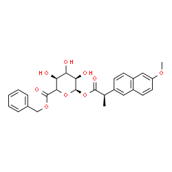 ChemSpider 2D Image | Benzyl 1-O-[(2R)-2-(6-methoxy-2-naphthyl)propanoyl]-alpha-D-erythro-hexopyranuronate | C27H28O9