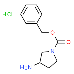 ChemSpider 2D Image | Benzyl 3-aminopyrrolidine-1-carboxylate hydrochloride | C12H17ClN2O2