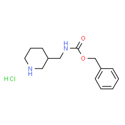 ChemSpider 2D Image | Benzyl (piperidin-3-ylmethyl)carbamate hydrochloride | C14H21ClN2O2