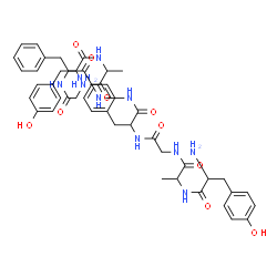 ChemSpider 2D Image | N,N'-(8,13-Dibenzyl-3,6,9,12,15,18-hexaoxo-4,7,10,11,14,17-hexaazaicosane-2,19-diyl)bis[2-amino-3-(4-hydroxyphenyl)propanamide] | C46H56N10O10