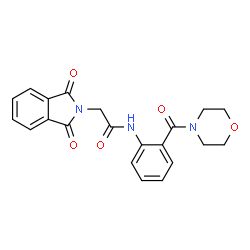 ChemSpider 2D Image | 2-(1,3-Dioxo-1,3-dihydro-2H-isoindol-2-yl)-N-[2-(4-morpholinylcarbonyl)phenyl]acetamide | C21H19N3O5