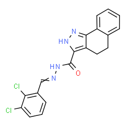 ChemSpider 2D Image | N'-(2,3-Dichlorobenzylidene)-4,5-dihydro-2H-benzo[g]indazole-3-carbohydrazide | C19H14Cl2N4O