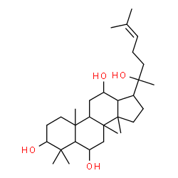 ChemSpider 2D Image | Dammar-24-ene-3,6,12,20-tetrol | C30H52O4