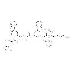 ChemSpider 2D Image | D-Histidyl-2-methyl-L-tryptophyl-D-alanyl-D-tryptophylphenylalanyl-D-lysinamide | C47H58N12O6