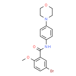 ChemSpider 2D Image | 5-Bromo-2-methoxy-N-[4-(4-morpholinyl)phenyl]benzamide | C18H19BrN2O3