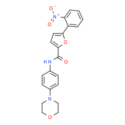 ChemSpider 2D Image | N-[4-(4-Morpholinyl)phenyl]-5-(2-nitrophenyl)-2-furamide | C21H19N3O5