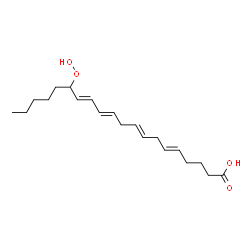ChemSpider 2D Image | 15-hydroperoxy-5,8,11,13-eicosatetraenoic acid | C20H32O4
