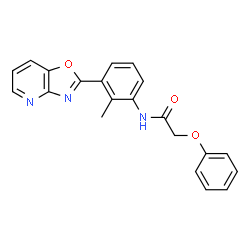 ChemSpider 2D Image | N-[2-Methyl-3-([1,3]oxazolo[4,5-b]pyridin-2-yl)phenyl]-2-phenoxyacetamide | C21H17N3O3