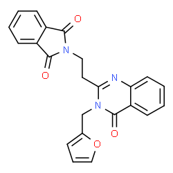 ChemSpider 2D Image | 2-{2-[3-(2-Furylmethyl)-4-oxo-3,4-dihydro-2-quinazolinyl]ethyl}-1H-isoindole-1,3(2H)-dione | C23H17N3O4