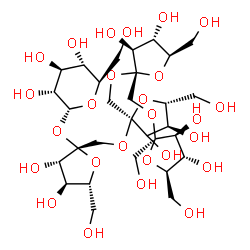 ChemSpider 2D Image | beta-D-Fructofuranosyl-(2->1)-alpha-D-fructofuranosyl-(2->1)-(3xi)-alpha-D-erythro-hex-2-ulofuranosyl-(2->1)-beta-D-fructofuranosyl alpha-D-glucopyranoside | C30H52O26