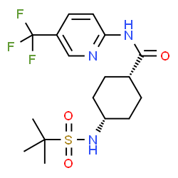 ChemSpider 2D Image | cis-4-{[(2-Methyl-2-propanyl)sulfonyl]amino}-N-[5-(trifluoromethyl)-2-pyridinyl]cyclohexanecarboxamide | C17H24F3N3O3S