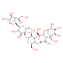 ChemSpider 2D Image | beta-L-Altropyranosyl-(1->4)-beta-L-altropyranosyl-(1->4)-alpha-D-altropyranosyl-(1->4)-alpha-D-altropyranosyl-(1->4)-D-glucose | C30H52O26