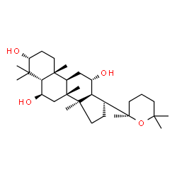 ChemSpider 2D Image | (3alpha,5beta,6beta,12alpha,13alpha,20R)-20,25-Epoxydammarane-3,6,12-triol | C30H52O4