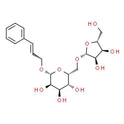 ChemSpider 2D Image | (2E)-3-Phenyl-2-propen-1-yl 6-O-beta-D-ribofuranosyl-beta-D-gulopyranoside | C20H28O10