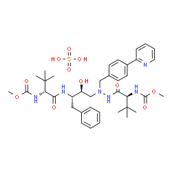 ChemSpider 2D Image | Methyl {(5S,10S,11S,14R)-11-benzyl-10-hydroxy-15,15-dimethyl-5-(2-methyl-2-propanyl)-3,6,13-trioxo-8-[4-(2-pyridinyl)benzyl]-2-oxa-4,7,8,12-tetraazahexadecan-14-yl}carbamate sulfate (1:1) | C38H54N6O11S