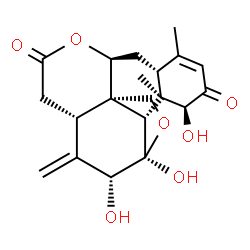 ChemSpider 2D Image | (1beta,5beta,7alpha,8alpha,9beta,10alpha,11beta,12alpha)-1,11,12-Trihydroxy-11,20-epoxypicrasa-3,13(21)-diene-2,16-dione | C20H24O7