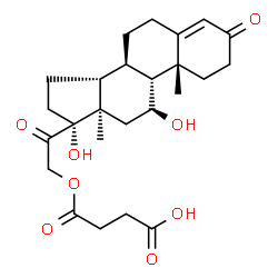 ChemSpider 2D Image | 4-{[(8alpha,9beta,11beta,13alpha,14beta)-11,17-Dihydroxy-3,20-dioxopregn-4-en-21-yl]oxy}-4-oxobutanoic acid | C25H34O8